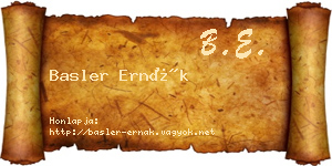 Basler Ernák névjegykártya